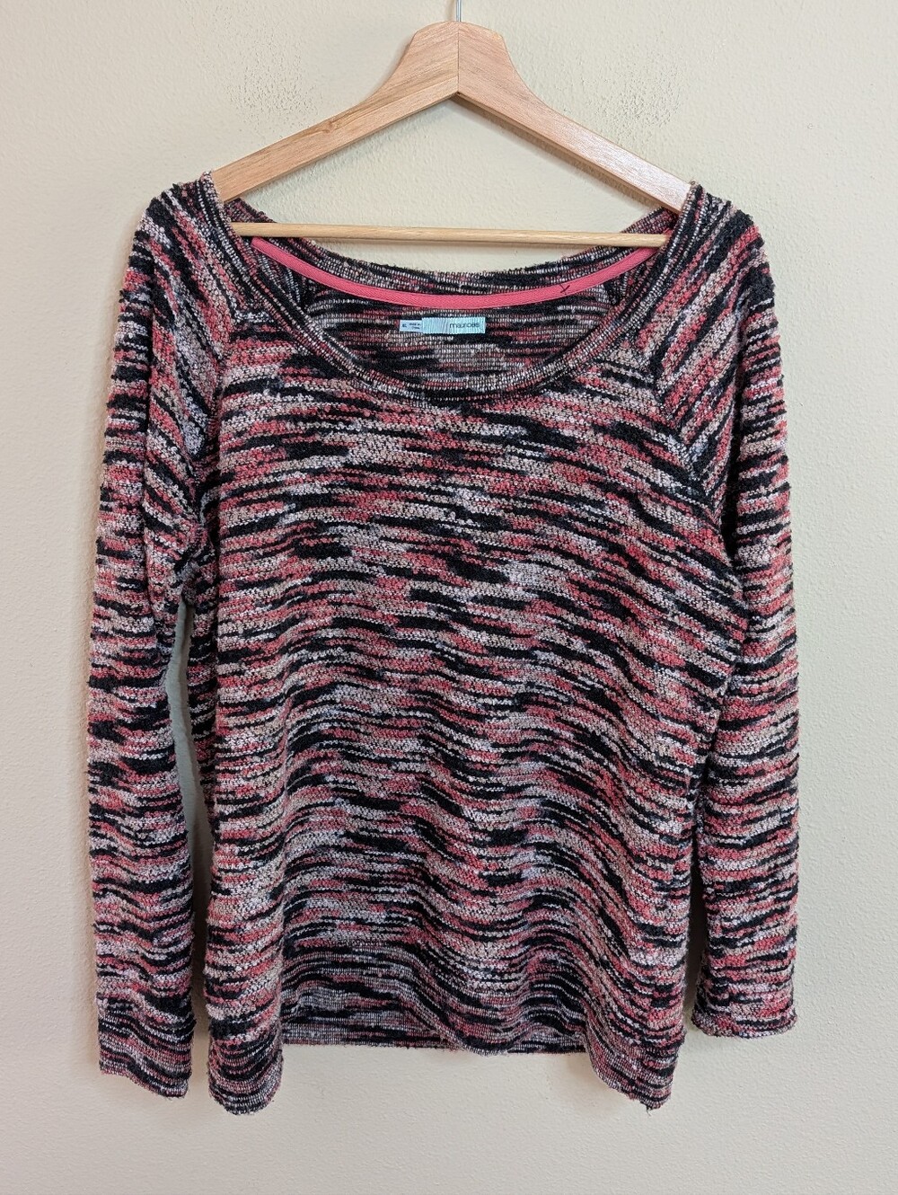 Maurices Space Dye Sweater Pink Black White Size XL
